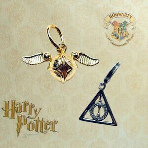 ⚡ NWOT Deathly Hallows & Golden Snitch Charms – Harry Potter ✨